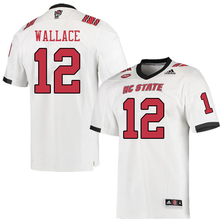 Men #12 Zo Wallace NC State Wolfpack College Football Jerseys Sale-White